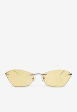 Alexander McQueen T-bar Slim Geometric Sunglasses Yellow 852610 I3330-1251