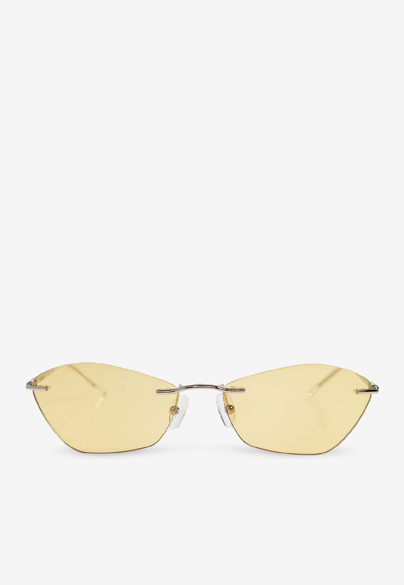 Alexander McQueen T-bar Slim Geometric Sunglasses Yellow 852610 I3330-1251