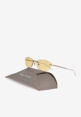 Alexander McQueen T-bar Slim Geometric Sunglasses Yellow 852610 I3330-1251