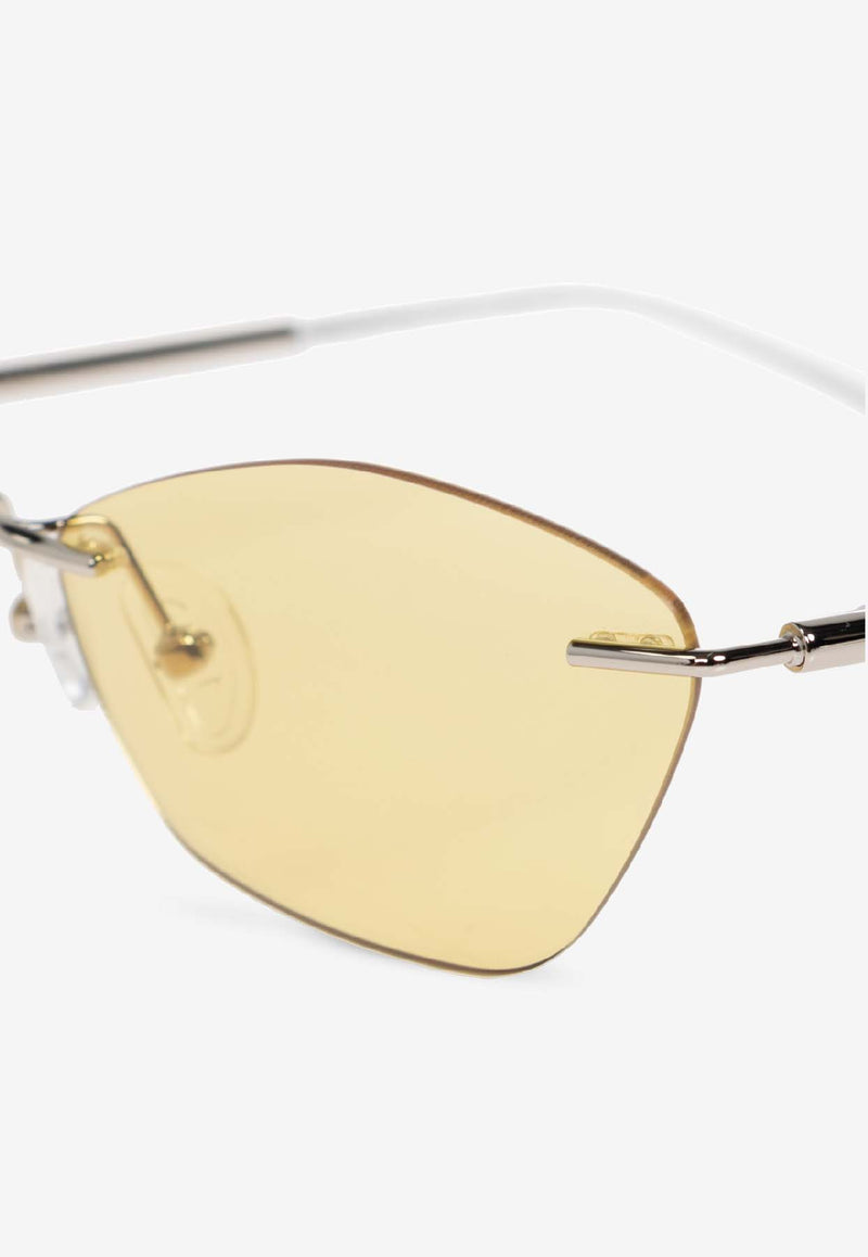 Alexander McQueen T-bar Slim Geometric Sunglasses Yellow 852610 I3330-1251