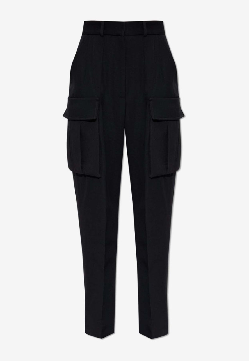 Balmain Wool Cargo Tapered Pants Black FF0PN210 WC09-0PA