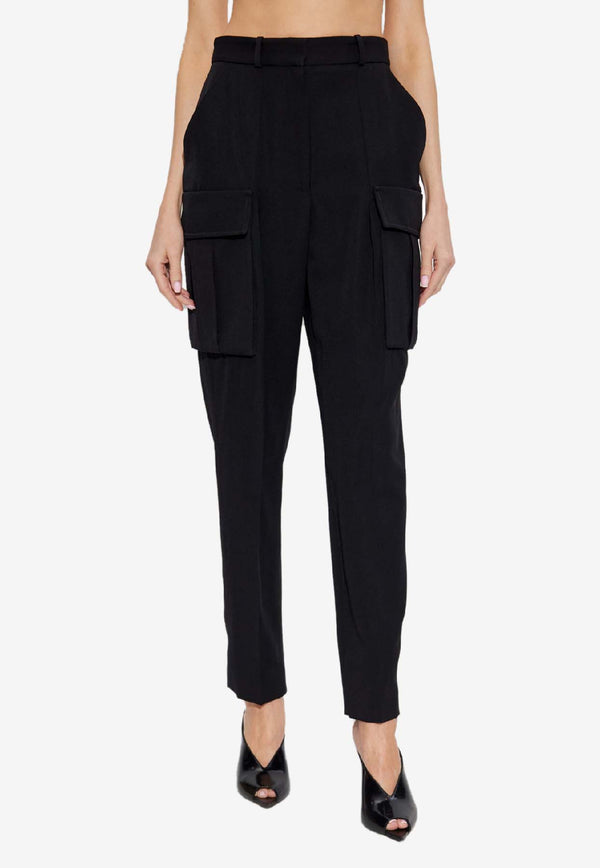 Balmain Wool Cargo Tapered Pants Black FF0PN210 WC09-0PA