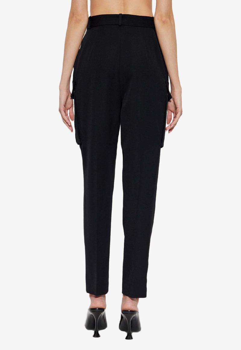 Balmain Wool Cargo Tapered Pants Black FF0PN210 WC09-0PA