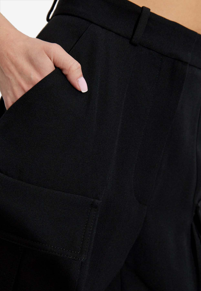 Balmain Wool Cargo Tapered Pants Black FF0PN210 WC09-0PA