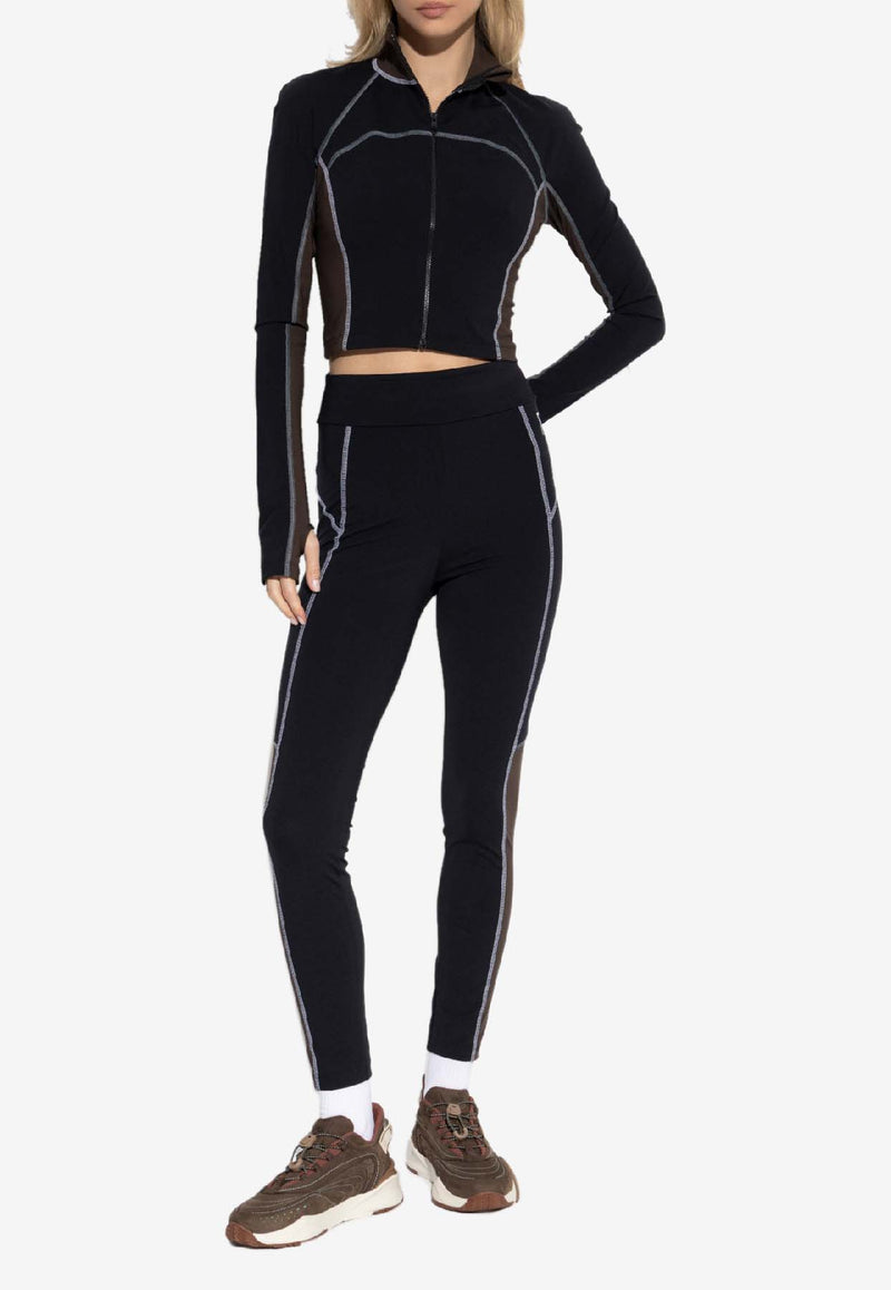 Fendi Printed-Logo Leggings Black FAB213 AT93-F0D9F