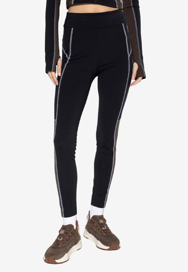 Fendi Printed-Logo Leggings Black FAB213 AT93-F0D9F