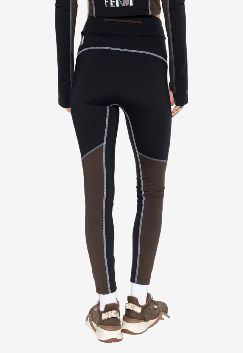 Fendi Printed-Logo Leggings Black FAB213 AT93-F0D9F