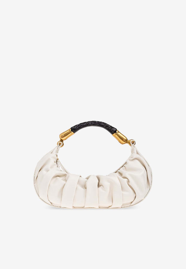 Balmain Medium Ebene Leather Top Handle Bag Cream FN0BT028 LVGX-0DA