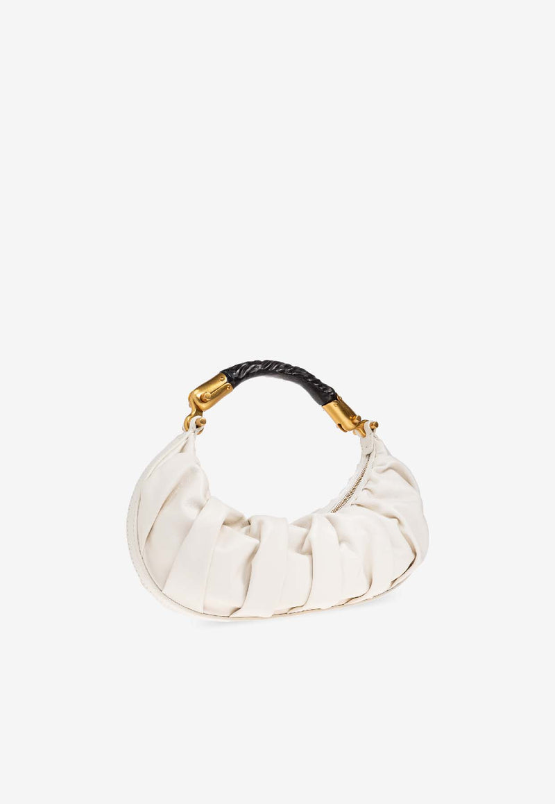 Balmain Medium Ebene Leather Top Handle Bag Cream FN0BT028 LVGX-0DA