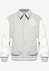 Balmain Varsity Bomber Jacket  Gray FH0TFA71 MH95-YHV