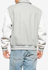 Balmain Varsity Bomber Jacket  Gray FH0TFA71 MH95-YHV