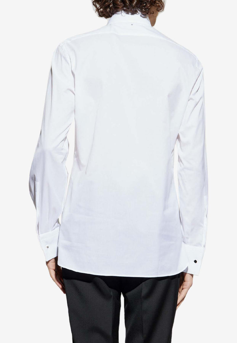Tom Ford Long-Sleeved Tuxedo Shirt White HFVS01 CGS01-WAA