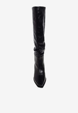 Jimmy Choo Hart 60 Leather Knee-High Boots Black HART KB 60 WLZ-BLACK