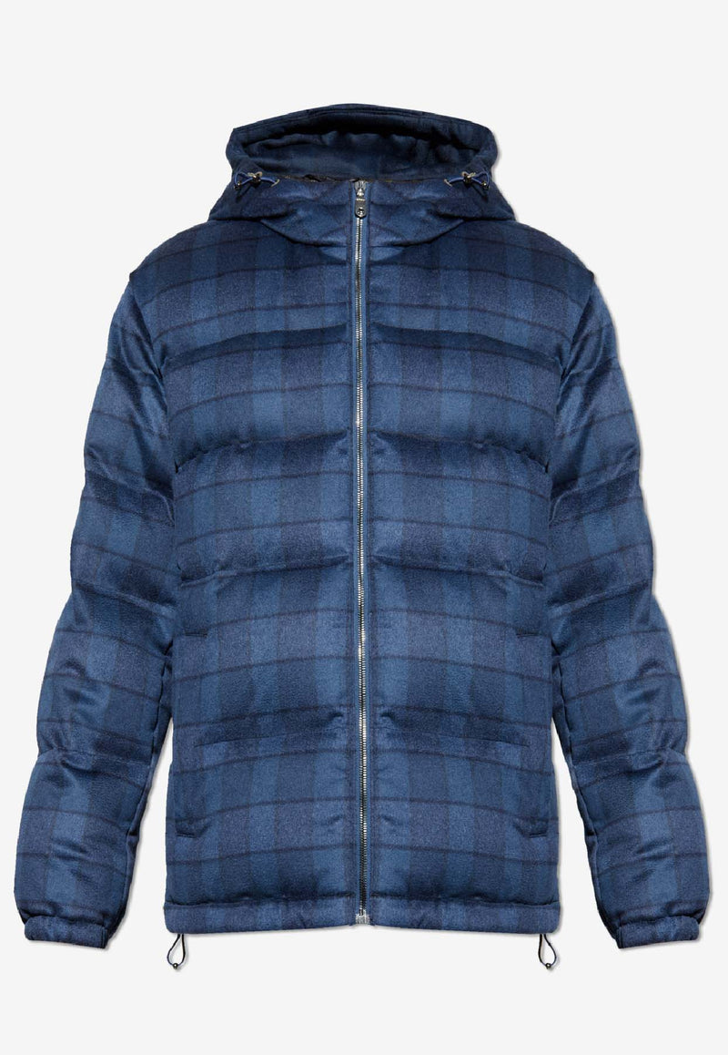 Etro Tartan Check Padded Jacket Blue MRBB0010 99TQB78-S9883