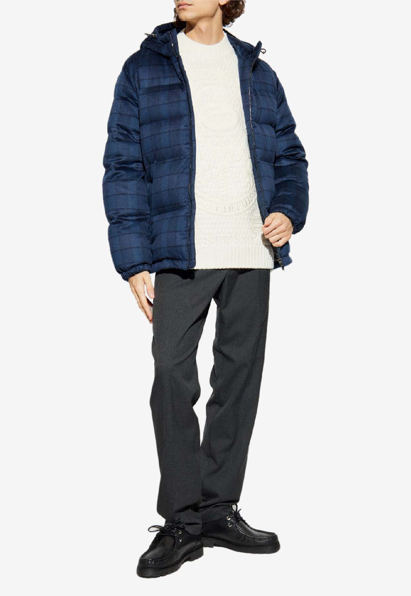 Etro Tartan Check Padded Jacket Blue MRBB0010 99TQB78-S9883