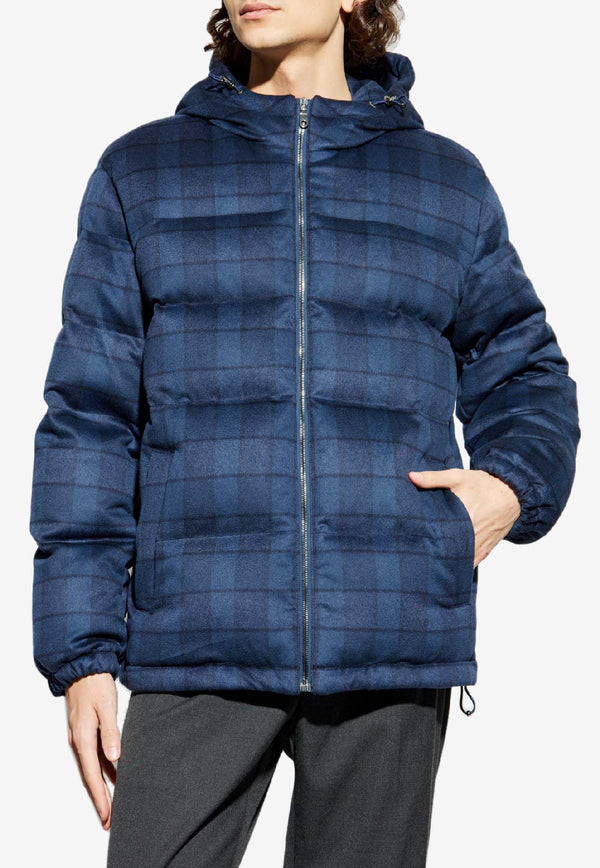Etro Tartan Check Padded Jacket Blue MRBB0010 99TQB78-S9883