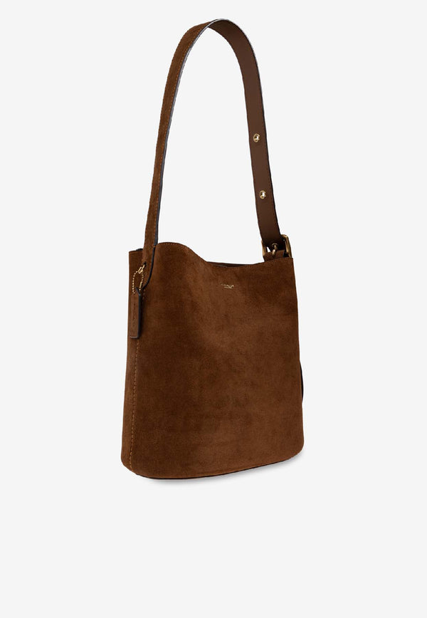 Coach Bleecker Suede Bucket Bag Brown CCC24 0-B4WBR