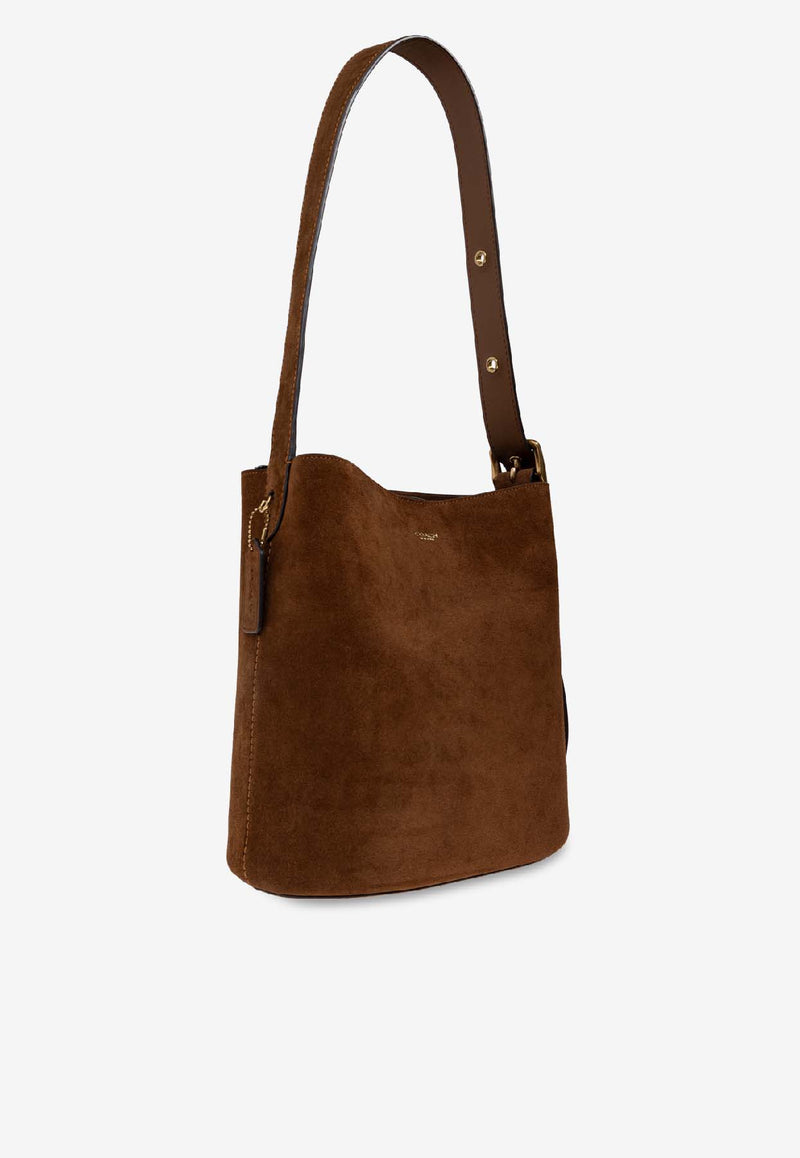 Coach Bleecker Suede Bucket Bag Brown CCC24 0-B4WBR