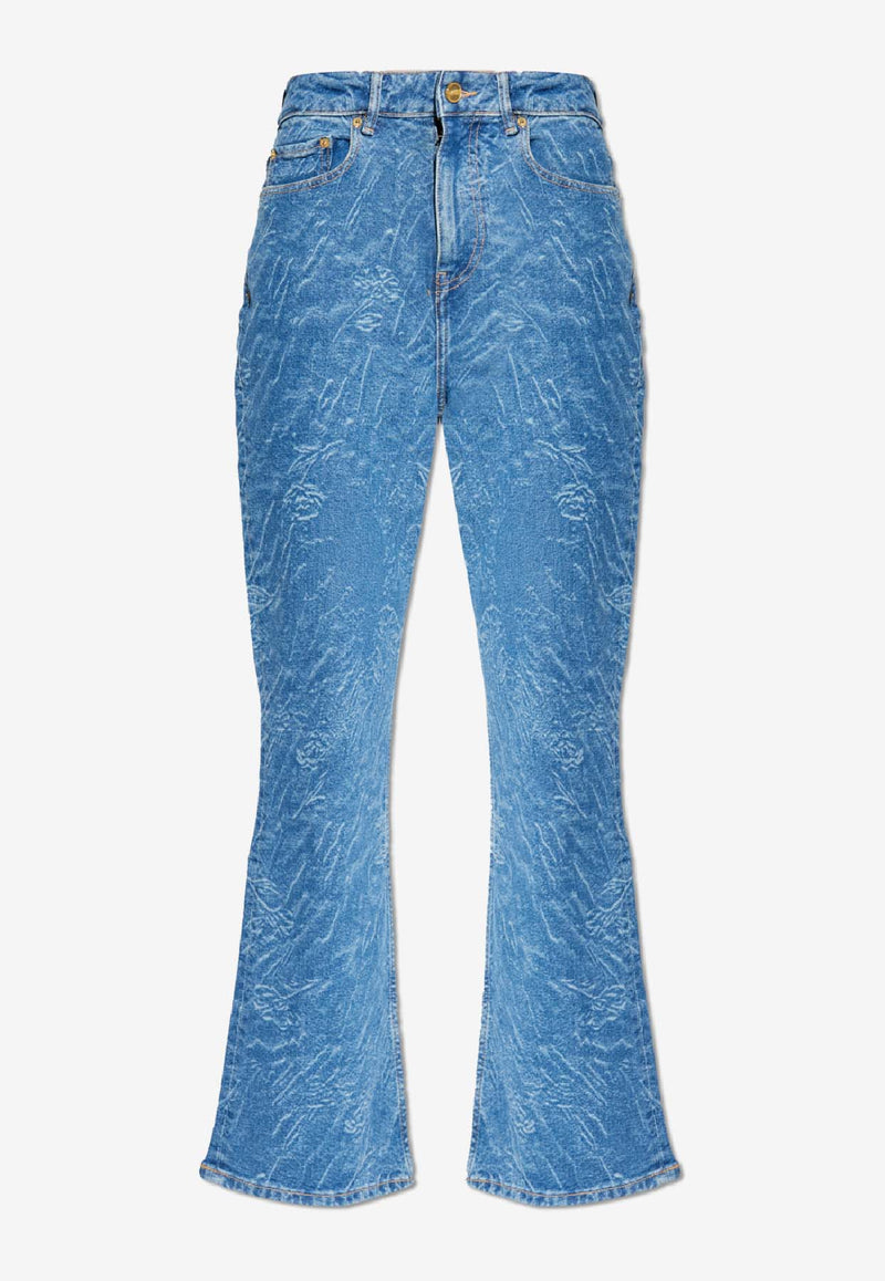 GANNI Marbled Flared Jeans Blue J1730 6984-566