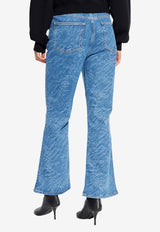 GANNI Marbled Flared Jeans Blue J1730 6984-566