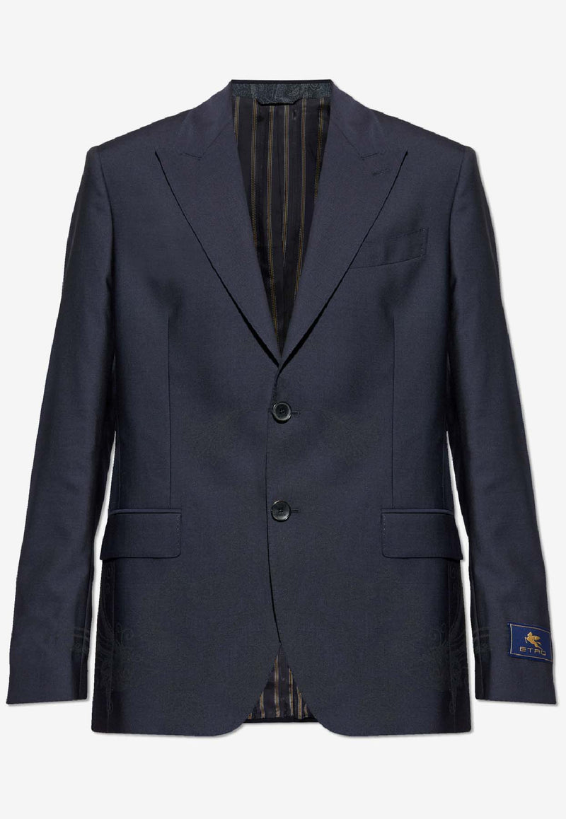 Etro Wool single-Breasted Blazer Navy MRCA0059 99TP210-B0065