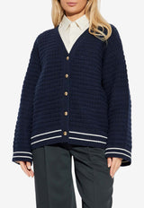 GANNI V-neck Knitted Cardigan Navy K2634 2733-683