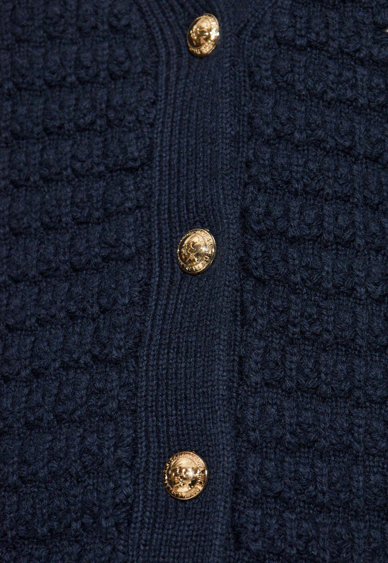 GANNI V-neck Knitted Cardigan Navy K2634 2733-683