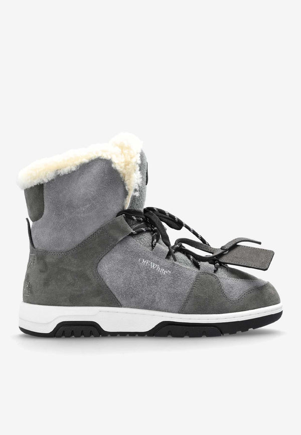 Off-White Suede and Shearling Snow Boots Gray OMIY003F25 LEA001-6512