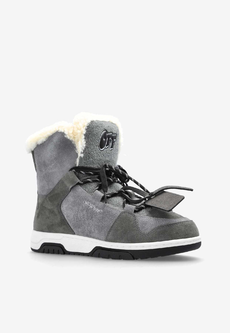 Off-White Suede and Shearling Snow Boots Gray OMIY003F25 LEA001-6512