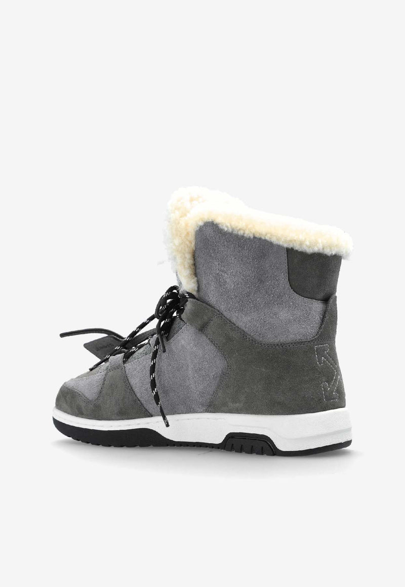 Off-White Suede and Shearling Snow Boots Gray OMIY003F25 LEA001-6512