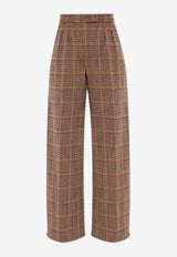 Max Mara Seggio Glen Check Tailored Pants Brown SEGGIO 2522186013-001