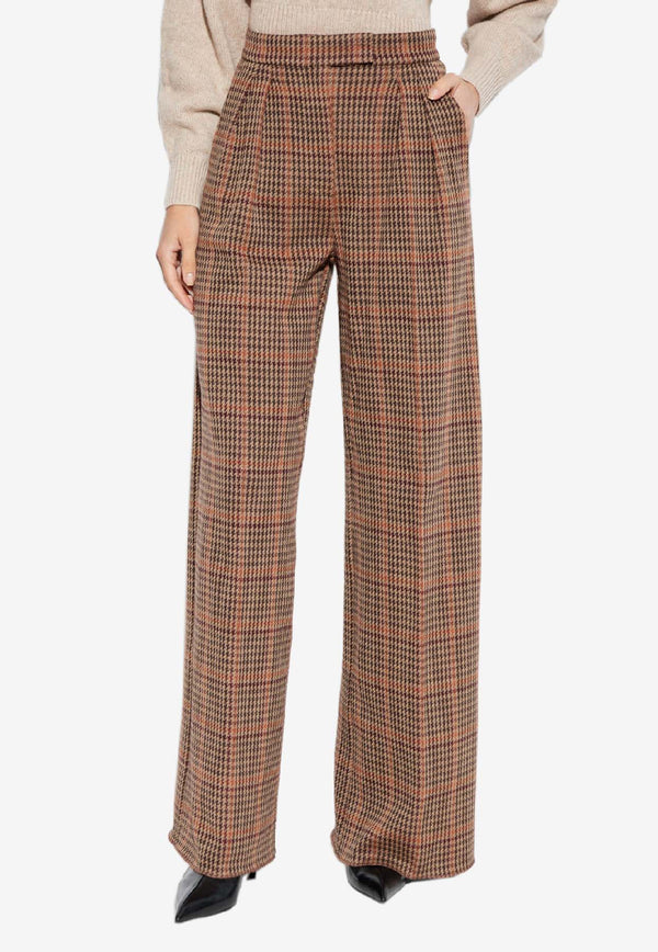 Max Mara Seggio Glen Check Tailored Pants Brown SEGGIO 2522186013-001