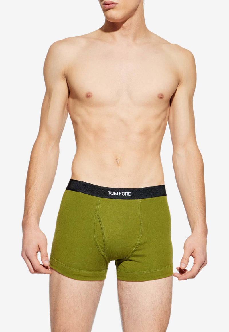 Tom Ford Logo Waistband Boxer Shorts Green T4LC31040 0-328