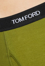 Tom Ford Logo Waistband Boxer Shorts Green T4LC31040 0-328