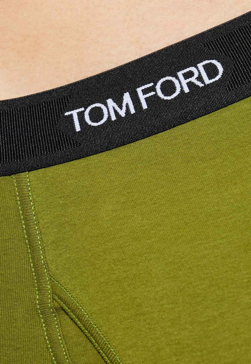 Tom Ford Logo Waistband Boxer Shorts Green T4LC31040 0-328