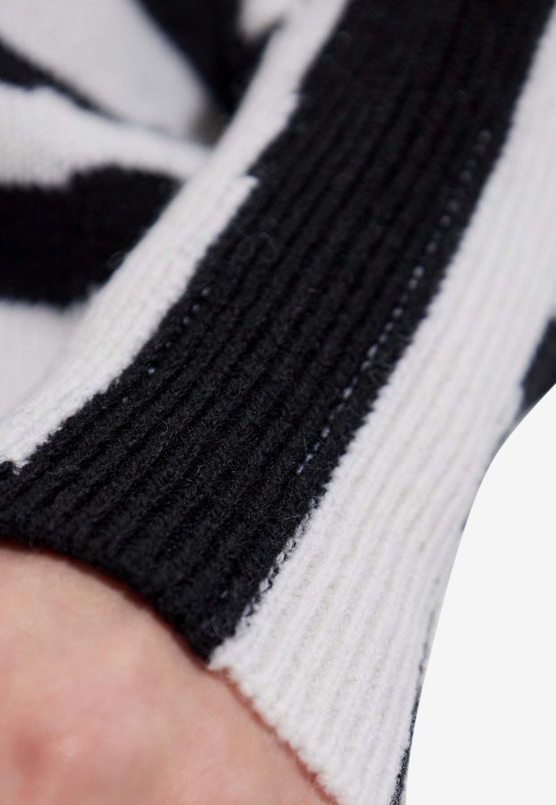 Balmain Zebra Print Mini Dress Monochrome FF0R9393 KJ12-EAB