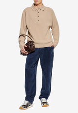 Jacquemus Wool and Cashmere Polo Sweater Beige SWM00609 AK00276-150