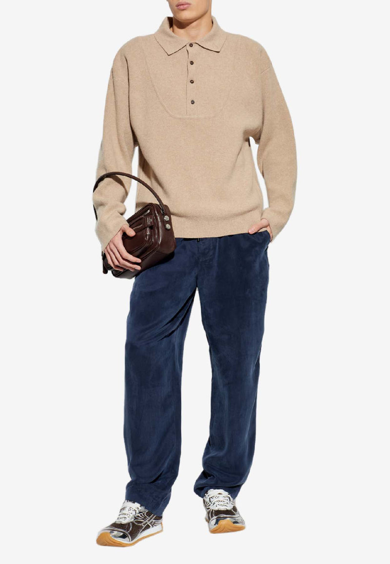 Jacquemus Wool and Cashmere Polo Sweater Beige SWM00609 AK00276-150
