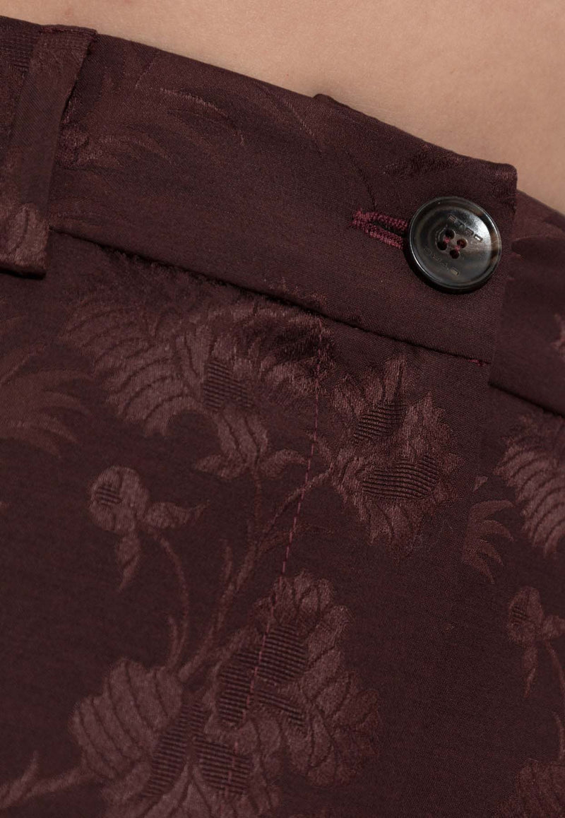 Etro Botanical Jacquard Pants Burgundy WREA0065 99TJB41-M5039