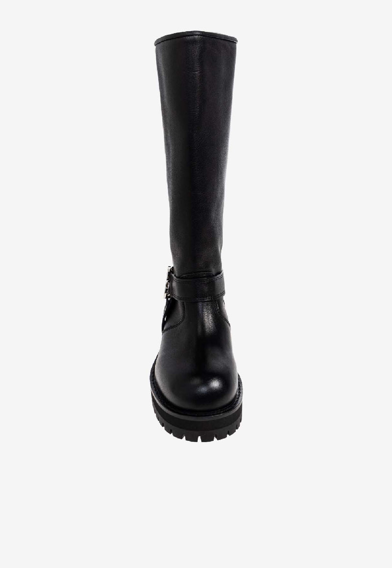 Off-White Arrows Leather Knee-High Boots Black OWIE04OC99 LEA001-1072