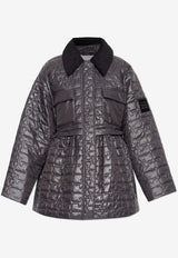 GANNI Oversized Quilted Jacket Gray W0964 6905-252