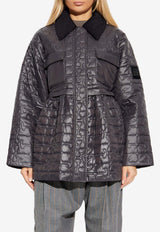 GANNI Oversized Quilted Jacket Gray W0964 6905-252