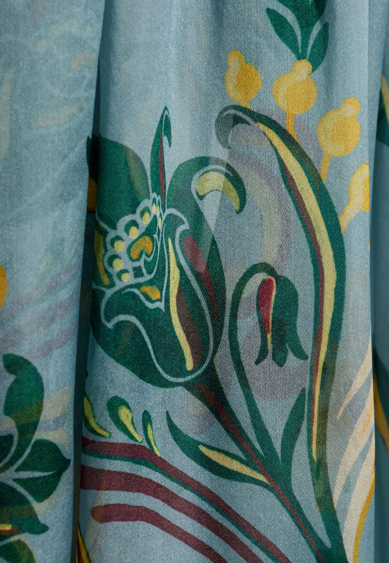 Etro Floral Print Silk Blouse Blue WRJA0150 99SA1M0-X0881