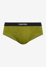 Tom Ford Logo Waistband Briefs Green T4LC11040 0-328