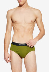 Tom Ford Logo Waistband Briefs Green T4LC11040 0-328