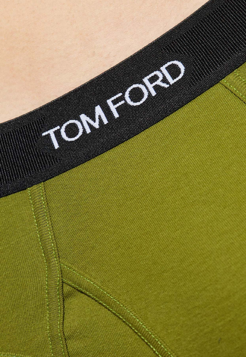 Tom Ford Logo Waistband Briefs Green T4LC11040 0-328