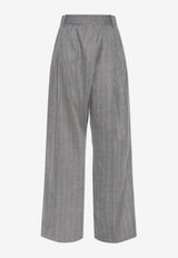 GANNI Striped Tailored Pants Gray W0761 7013-205