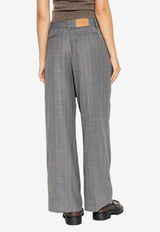GANNI Striped Tailored Pants Gray W0761 7013-205