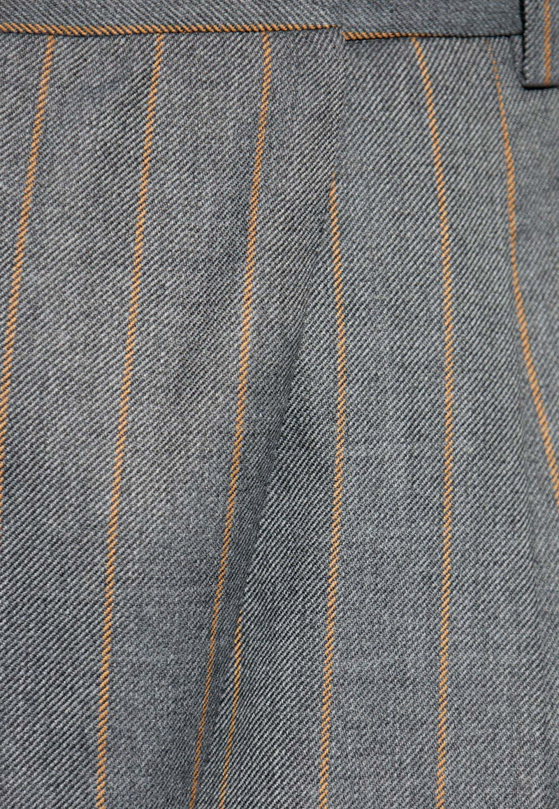 GANNI Striped Tailored Pants Gray W0761 7013-205