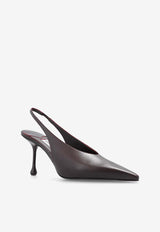 Jimmy Choo Isa 80 Calf Leather Slingback Pumps Burgundy ISA 80 CLF-DEEP MERLOT